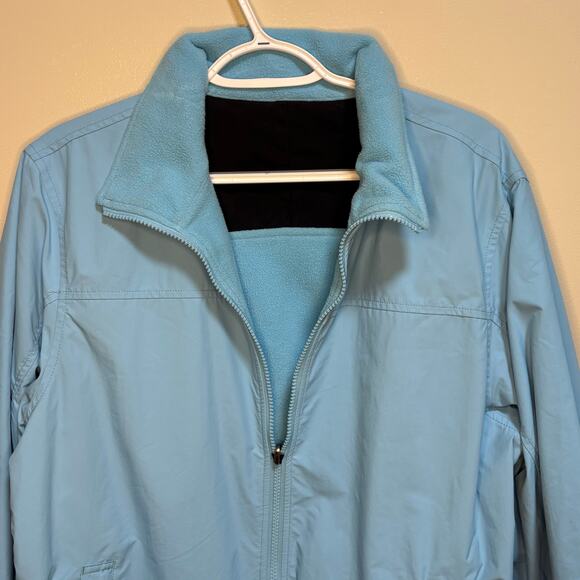L.L. Bean Baby Blue Zip Up Rain Jacket Large Warm Winter Spring - Picture 2 of 9